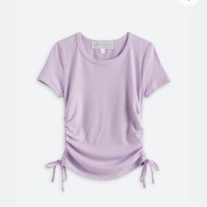 Purple Crewneck with side ruching